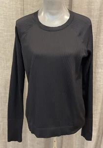 Lululemon Rest Less Pullover Aerial Black/Black Sweatshirt Size 12 -Rare Style - Picture 1 of 7