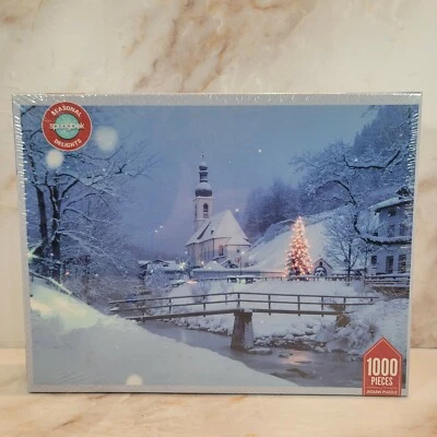 Springbok 1000 Piezas Puzzle Navidad Pueblo Nieve NUEVO Foto 1 de 2