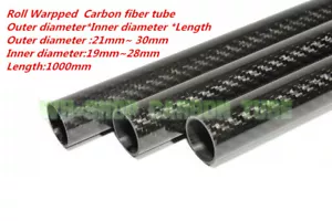 3K Carbon Fiber Tube OD21mm 22mm 23 24mm 25 26 27 28mm 29 30mm x1000mm Poles - Picture 1 of 6