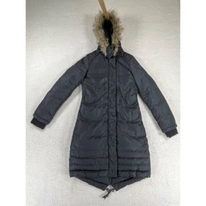 Soia & Kyo Damen Gr. P/S Schwarz Hoodie Puffer Parka Kunstfell Mantel - Bild 1 von 11