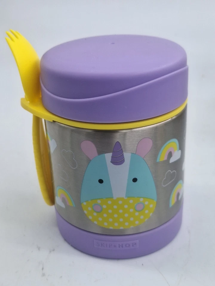 Contenedor aislante de alimentos para bebés de 11 oz con cerdo Skip-Hop-Zoo Unicornio arco iris púrpura Foto 1 de 4