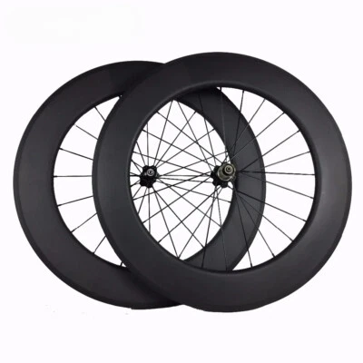 Carbon Road Bike Wheelset 25mm Width 88mm Depth U Shape Clincher Tubeless - Image 1 of 4