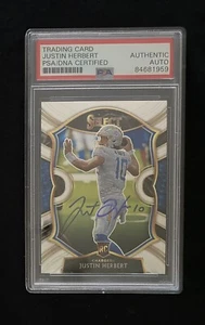 Tarjeta de novato Justin Herbert Auto PSA 2020 Panini Select - Imagen 1 de 2