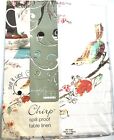 Brand New Lenox Simply Fine Chirp Birds Tablecloth 52x52 Inches Square
