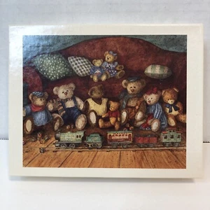 Choo Choo Bears Lang Memories Home 9 Note Cards Greeting 4" x 5" Anna Krajewski - Picture 1 of 7