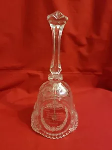 Campana de vidrio vintage de cristal ""The Lords Prayer"", pesada 8" de alto - Imagen 1 de 10