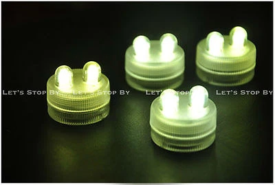 10 Warm White SUPER Bright Dual LED Tea Light Submersible Floralyte Wedding - Image 1 of 2