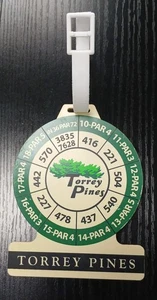 VINTAGE TORREY PINES BAG TAG - Plastic with Hole by Hole Yardage - Picture 1 of 2