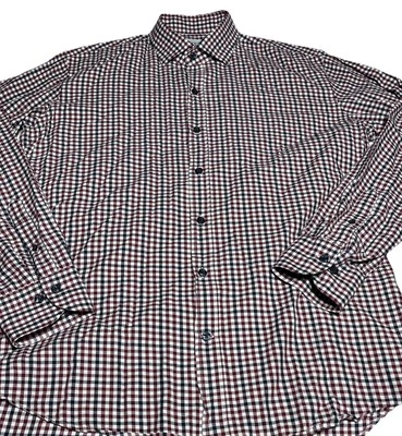 Camisa Ledbury Hombre’s 16 Ajuste A Medida Botón Rojo, Blanco y Azul Cuadros Foto 1 de 4
