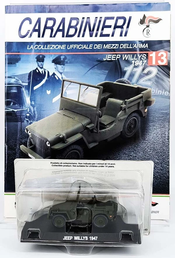 Carabinieri JEEP Willys 1947 die cast model 1/43 Centauria #13 +fascicolo - Immagine 1 di 1