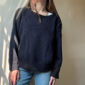 A.P.C. Pullover Wolle weiter Ausschnitt dunkelblau klein superfeine Wolle Luxus Qualität - Bild 1 von 6