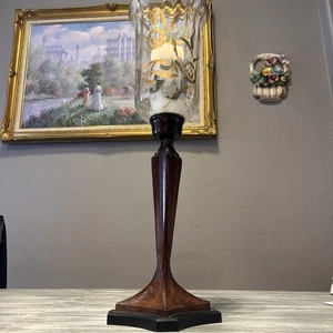 25" groß Bronze/Metall Art Deco gold bemalt Windlicht Kerzenständer Vintage - Bild 1 von 16