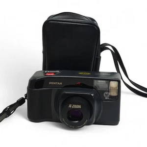 Pentax Zoom 60 35mm Film Camera 38-60mm Zoom Lens AF Point Shoot 1987 + Case - Picture 1 of 9