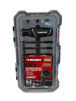 Husky BITE SAE Impact Ready Nut Driver Set with Cushion-Grip Handle 10-Piece - Image 1 of 4