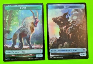 MTG  Aetherdrift - Beast/Beast - Double-Sided Token - Foil - Picture 1 of 2