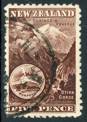 NEW ZEALAND 1898 USED #77a, MT. RUAPEHU !! J141 - Image 1 of 2