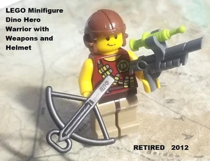 LEGO Minifigure Dino Hero Warrior with Weapons and Helmet Dinosaur Hunter - Picture 1 of 1