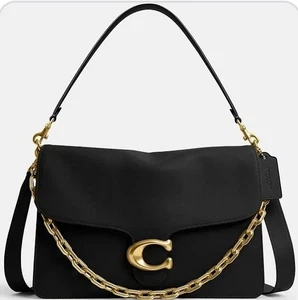 New Coach Chain Tabby Shoulder Bag Black Gold L2422-CY919 - Picture 1 of 7