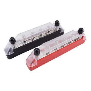 2Pcs Power Distribution Block Junction Block 6 Ways Auto Accessories with Cover - Picture 1 of 7