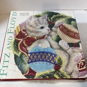 Fitz And Floyd Decorative Kristmas Kitty Canape Plate 9" With Box Ceramic - Picture 1 of 4