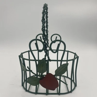Cesta de manzana de alambre verde Foto 1 de 4