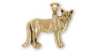 Cougar Jewelry 14k Gold Vermeil Handmade Mountain Lion Pendant  COU1-PVM