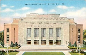 Municipal Auditorium Oklahoma City OK Civic Center Theatre conference Postcard - Picture 1 of 2