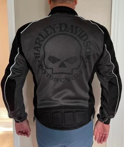 Harley-Davidson Men Moto Riding Jacket Handmade Trenton Mesh Motorbiker Jacket - Picture 1 of 6
