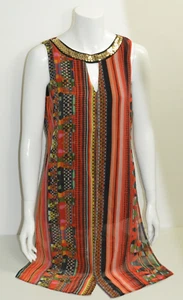STAR JULIEN MACDONALD UK 12 ladies red stripe tunic blouse sleeveless. - Picture 1 of 9