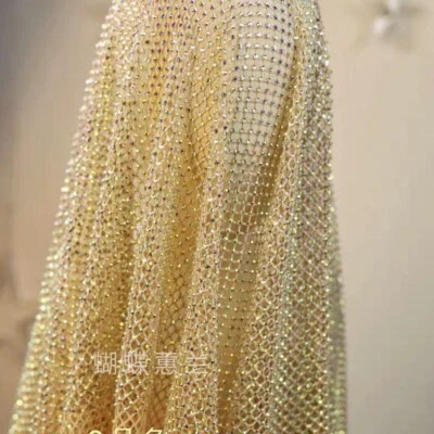 Scintillant Strass Tissu Maille Extensible Résille Élastique Filet DIY Robe Arts - Bild 1 von 4