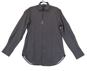 WRK Work Rest Karma Micro Spec Button Shirt 4 Way Stretch Flip Cuff Men 15 Black - Picture 1 of 11