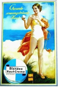Original vintage poster BLENDEA SUNTAN BEACH LADY c.1940 - Picture 1 of 1