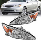 2PCS Chrome Front Headlights Lamps Assembly For Toyota Camry Sedan 4DR 2002-2004 Toyota Camry