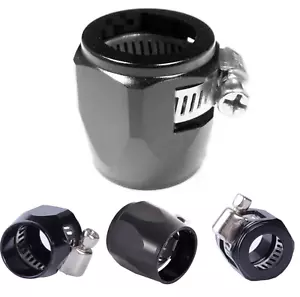 4-PCS 6AN AN 6 AN -6 black Fuel Hose Line End Cover Clamp Finisher Fitting 🇺🇸 - Foto 1 di 1