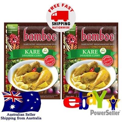 2X Bamboe Kare Javanese Yellow Curry Soup Halal 36g Bumbu Ayam Kari Kuning Halal • 6.49$