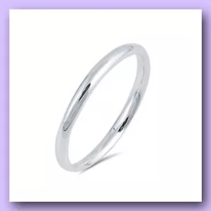 925 Sterling Silver 2mm Simple Polished Toe Ring - Picture 1 of 2