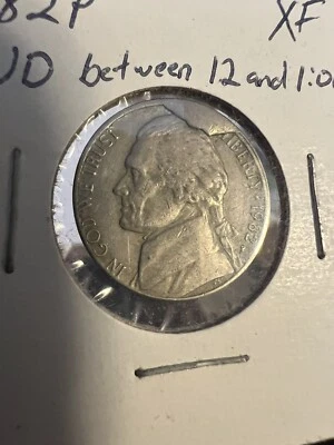 1982 P Jefferson Nickel Nice Mint Error - CU-5c-1982P-Nickel CUD - Image 1 of 4