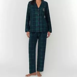Polo Ralph Lauren Green Plaid Printed Fleece Pajama Set Size-XL NWT - Picture 1 of 9