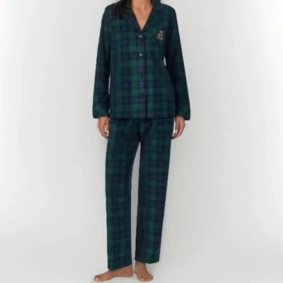 Polo Ralph Lauren Green Plaid Printed Fleece Pajama Set Size-XL NWT - Изображение 1 из 4