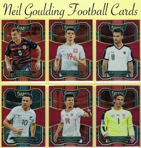 Panini SELECT SOCCER 2017-2018 ☆ RED PARALLEL ☆ 'Terrace' Football Cards #/199