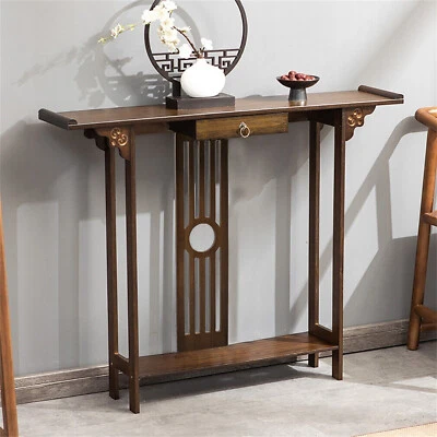 UNHO Classical Wood Console Table Chinese Style Sofa Entrance Table Drawer Storage