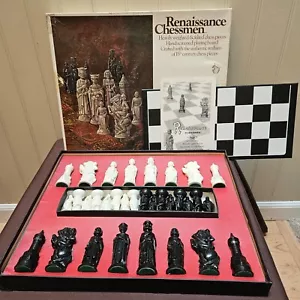 Vintage 1970 Renaissance Chess Chessmen Set 832 E.S. Lowe Complete 3 ¾” King - Picture 1 of 13
