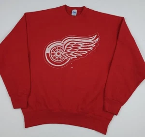 Vintage 90s Detroit Red Wings Salem Sportswear Logo Print Sweatshirt Vtg NHL USA - Picture 1 of 5