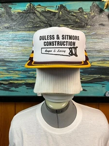 Duless & Sitmore Construction Maroon Hat Mesh Trucker Baseball Brimmed Snap Back - Picture 1 of 11