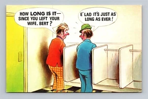 How Long Has It Been Since You Left Your Wife Bert? - Bathroom Humor Postcard - Imagen 1 de 2