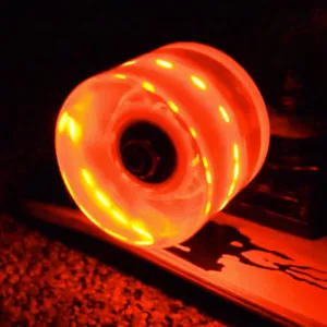 Ruedas longboard iluminadas Yocaher en blanco 62 mm - rojas - Imagen 1 de 1