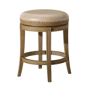 Maven Lane Counter Stool, Weathered Oak Finish w/ Avanti Vegan Leather (Used) - Picture 1 of 6