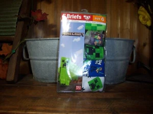MINECRAFT BOYS COTTON BRIEF UNDERWEAR 5 PACK SIZE 6 DIFFERENT GRAPHICS SCHOOL - Picture 1 of 1