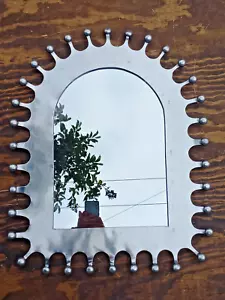 25" PUNCHED TIN MIRROR Mexican handmade hacienda style mirror, folk art - Picture 1 of 5