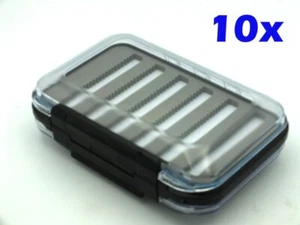 10 Waterproof Fly Boxes - Double Sided w/foam inserts 4"x 6.25" medium #1921 - Picture 1 of 4